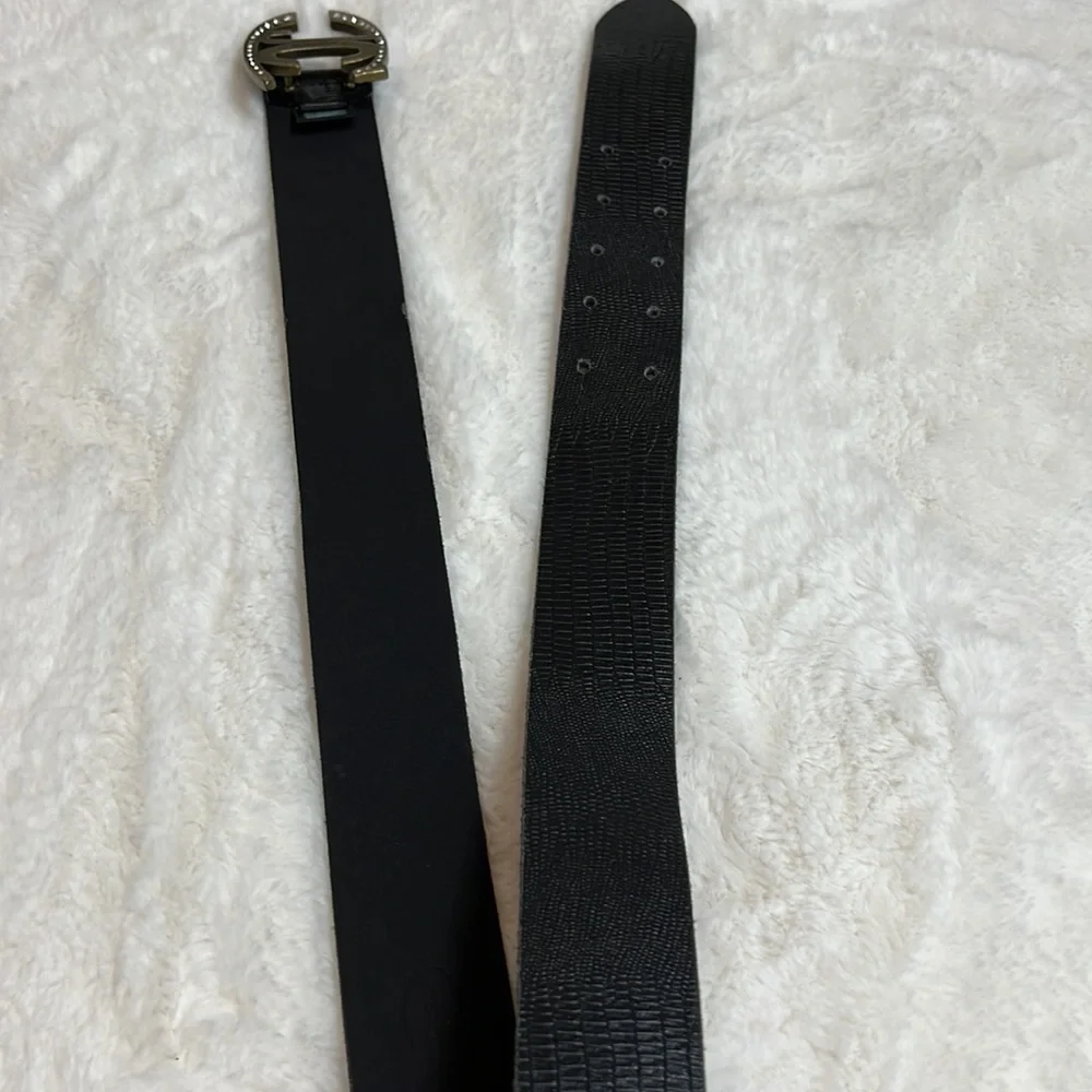 JUST CAVALLI Black ITTIERRE Belt RARE ✨Vintage 38